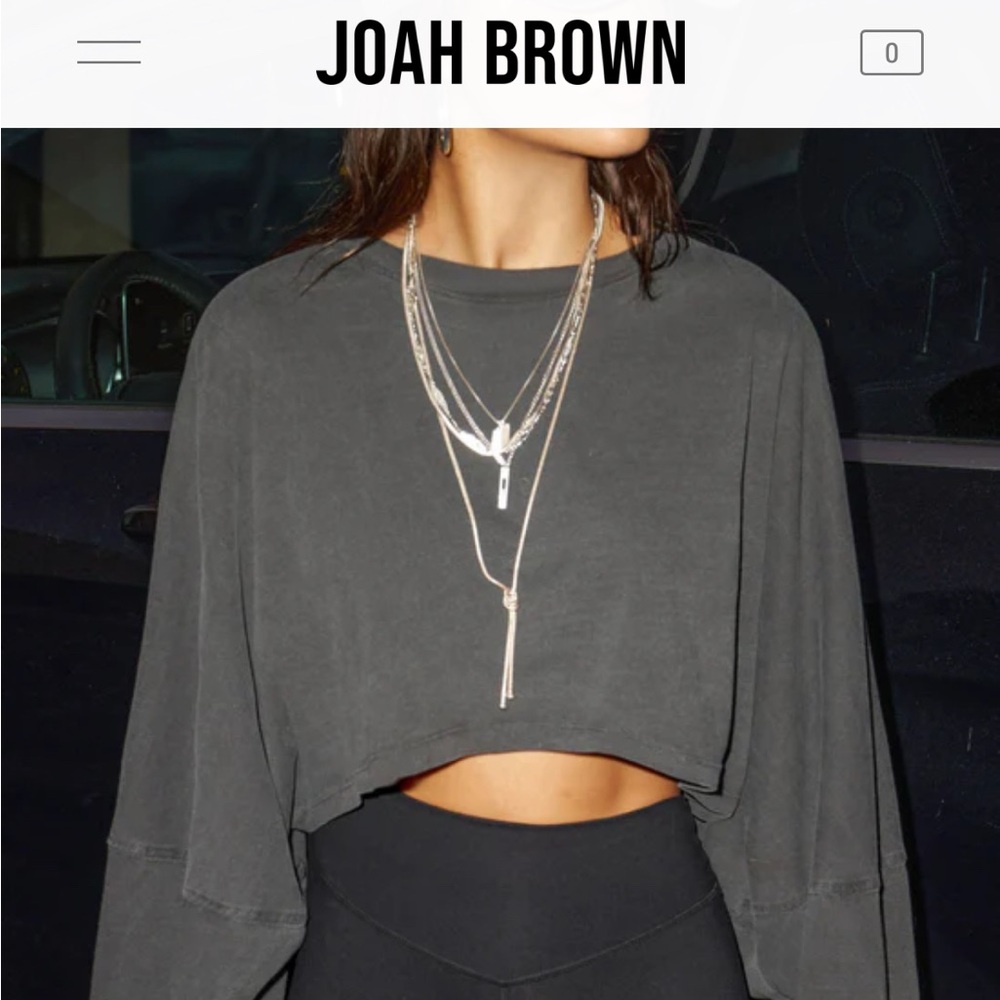 ISO Joah Brown slouchy crop long sleeve ISO